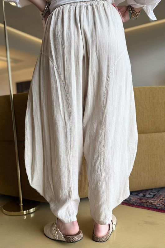 Noa Linen Blend Sia Barrel Trouser Vanilla